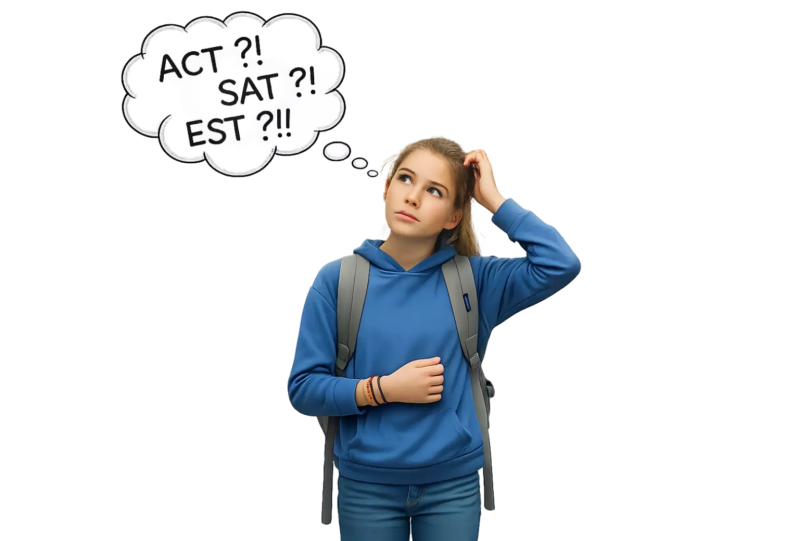 Student choosing between ACT, Digital SAT, and EST